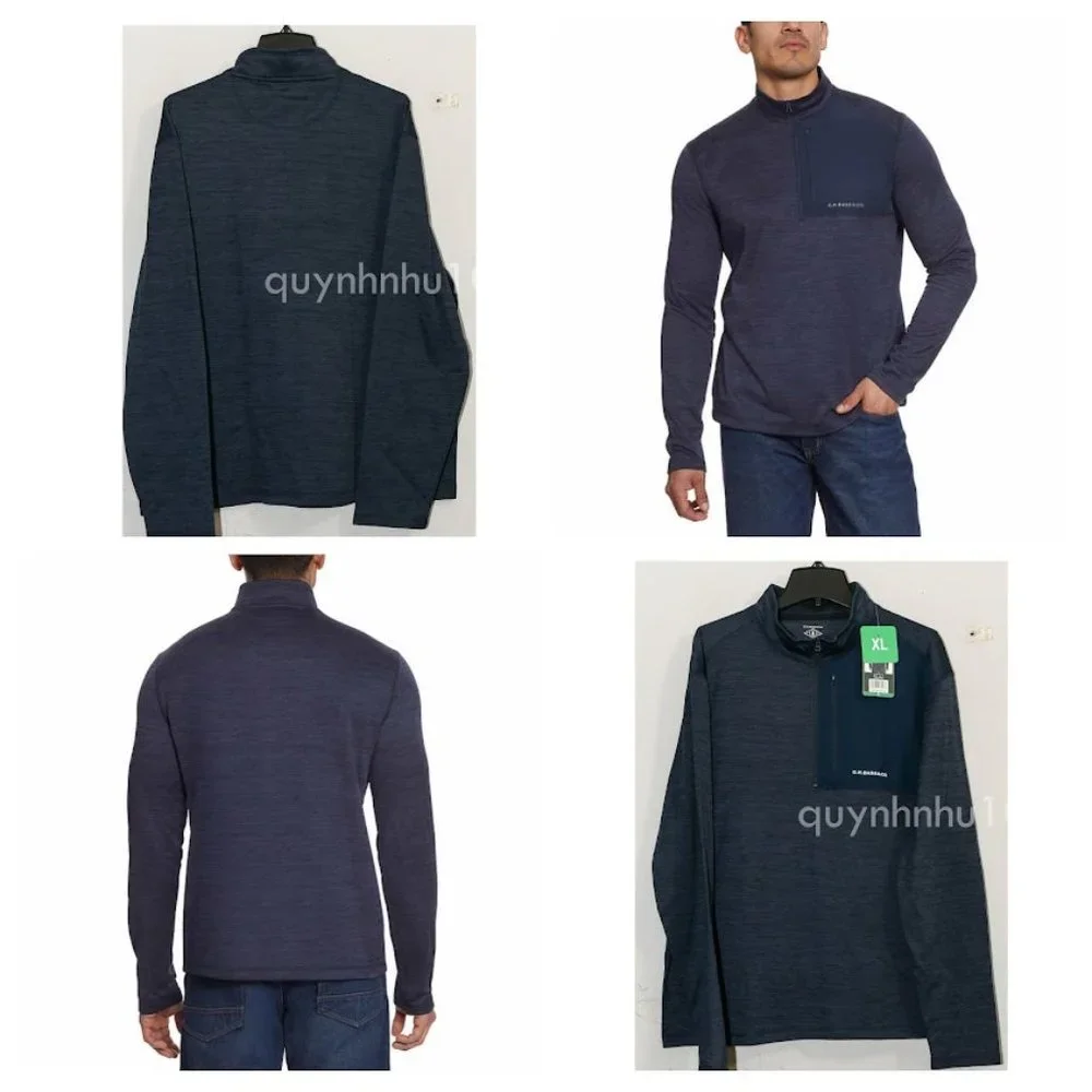 G.H. Bass Men's Quarter Zip Fleece Top - Picture 1 of 7